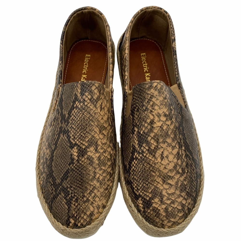 Electric Karma espadrille flat shoes in tan NWT